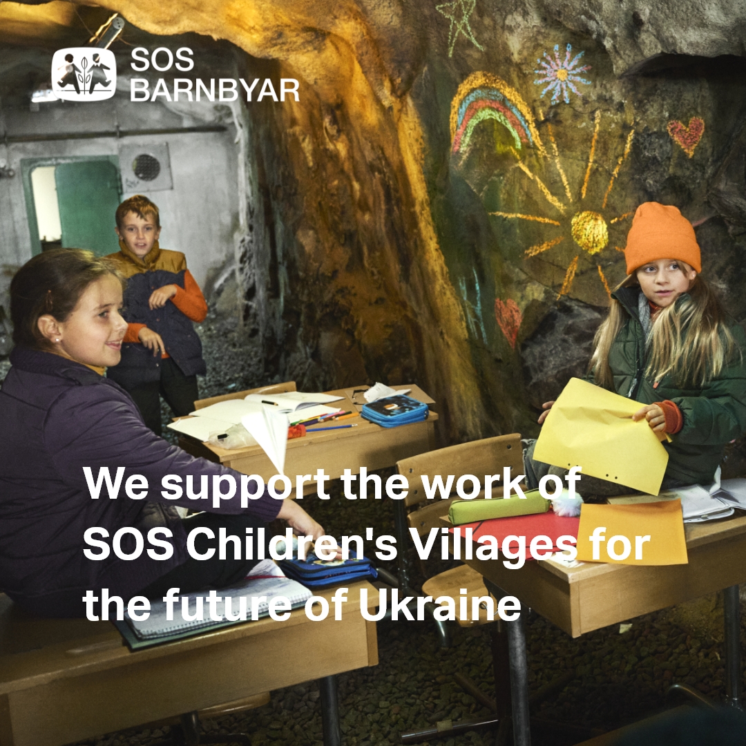Vi stödjer SOS Barnbyars arbete