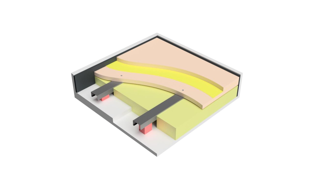 A 3d picture of our VT-BAT floor system.