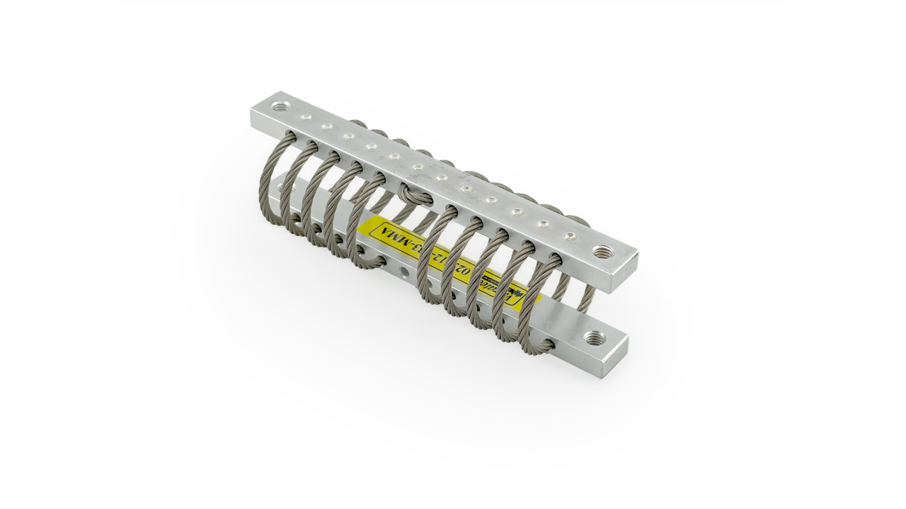 A picture of a wire rope isolator used for shock and vibration damping