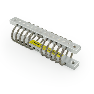 Et billede af en wireisolator, der bruges til stød- og vibrationsdæmpning.