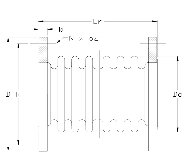 Technical drawing of our exhaust bellow VTAS