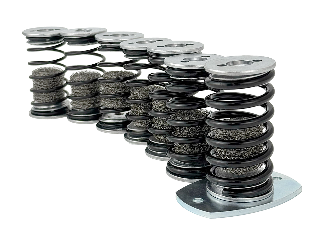 Our spring isolator VT4414 series. Seven springs with different load ranges but the samae natural frequency.
