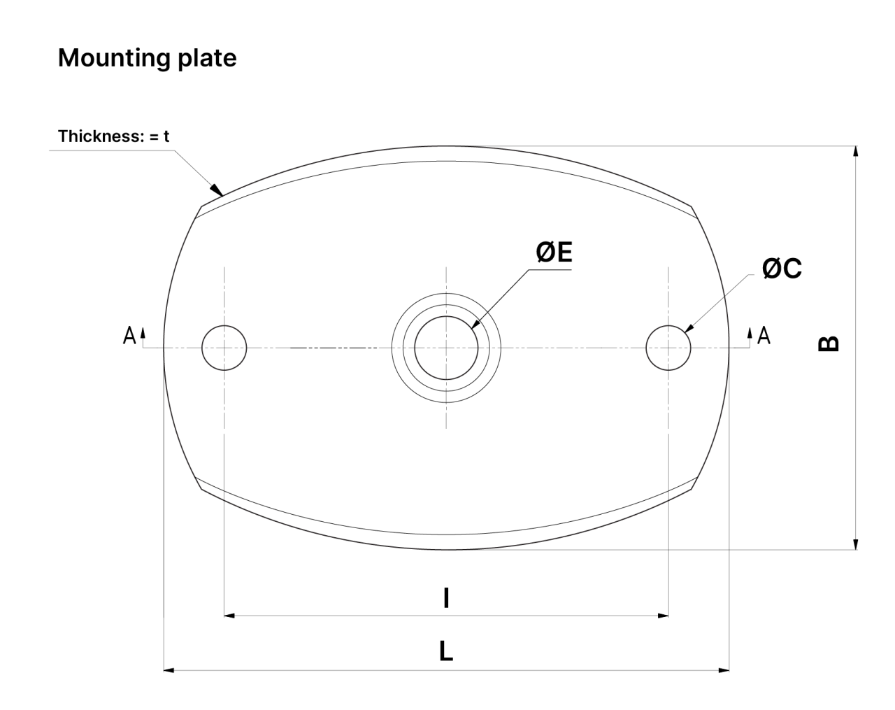 A technical drawing of our VT44XX-DM series spring isolator.