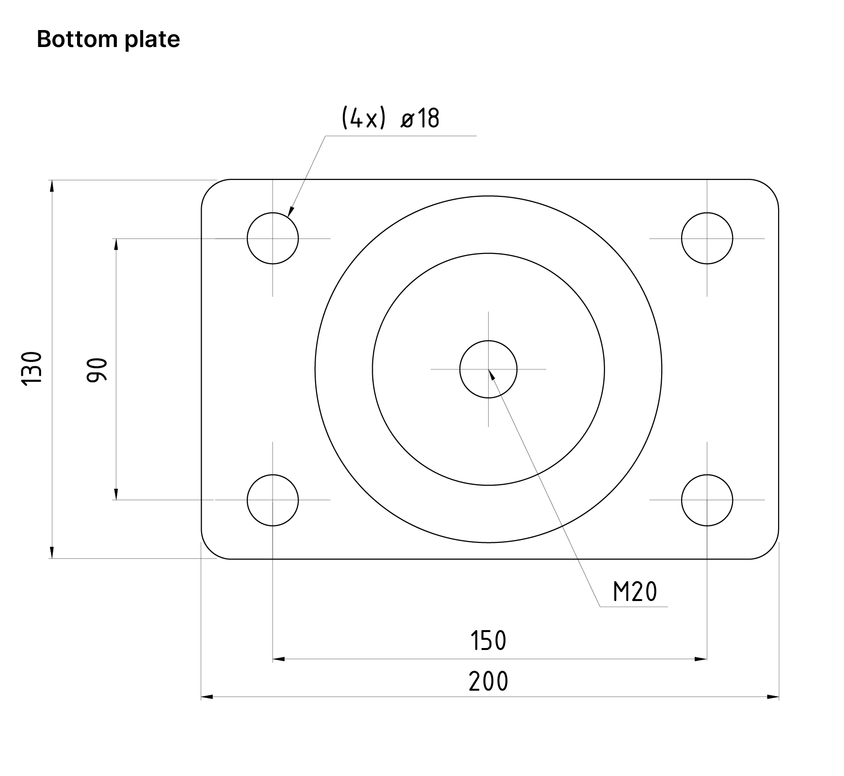 A picture of the isolator VT41XX with the rectangular bottom plate