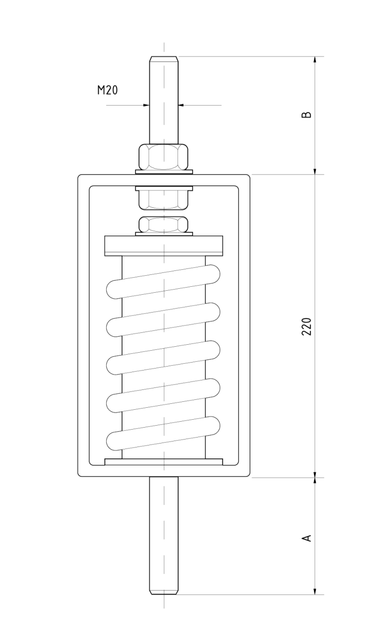 A technical drawing of or vibration isolator VT4524-2X.