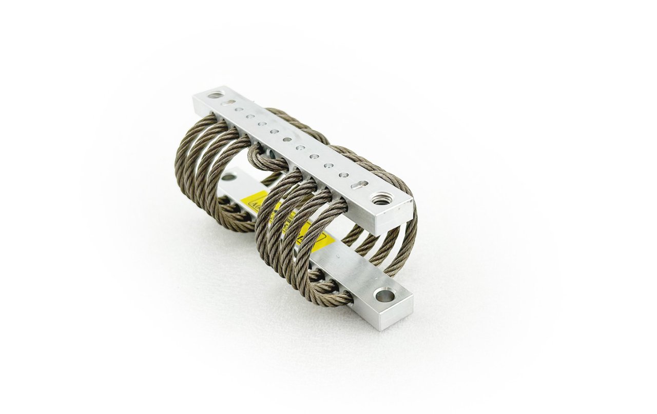 A picture of a wire rope isolator used for shock and vibration damping