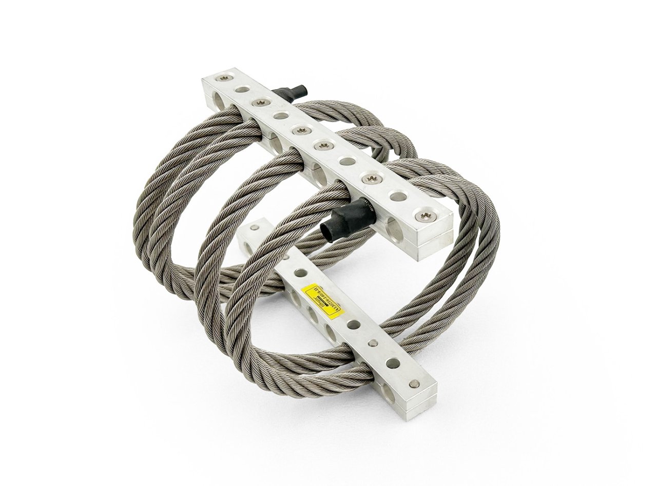 A picture of our vibration and shock isolator WRI - A13. The wire is 13 mm in diameter.