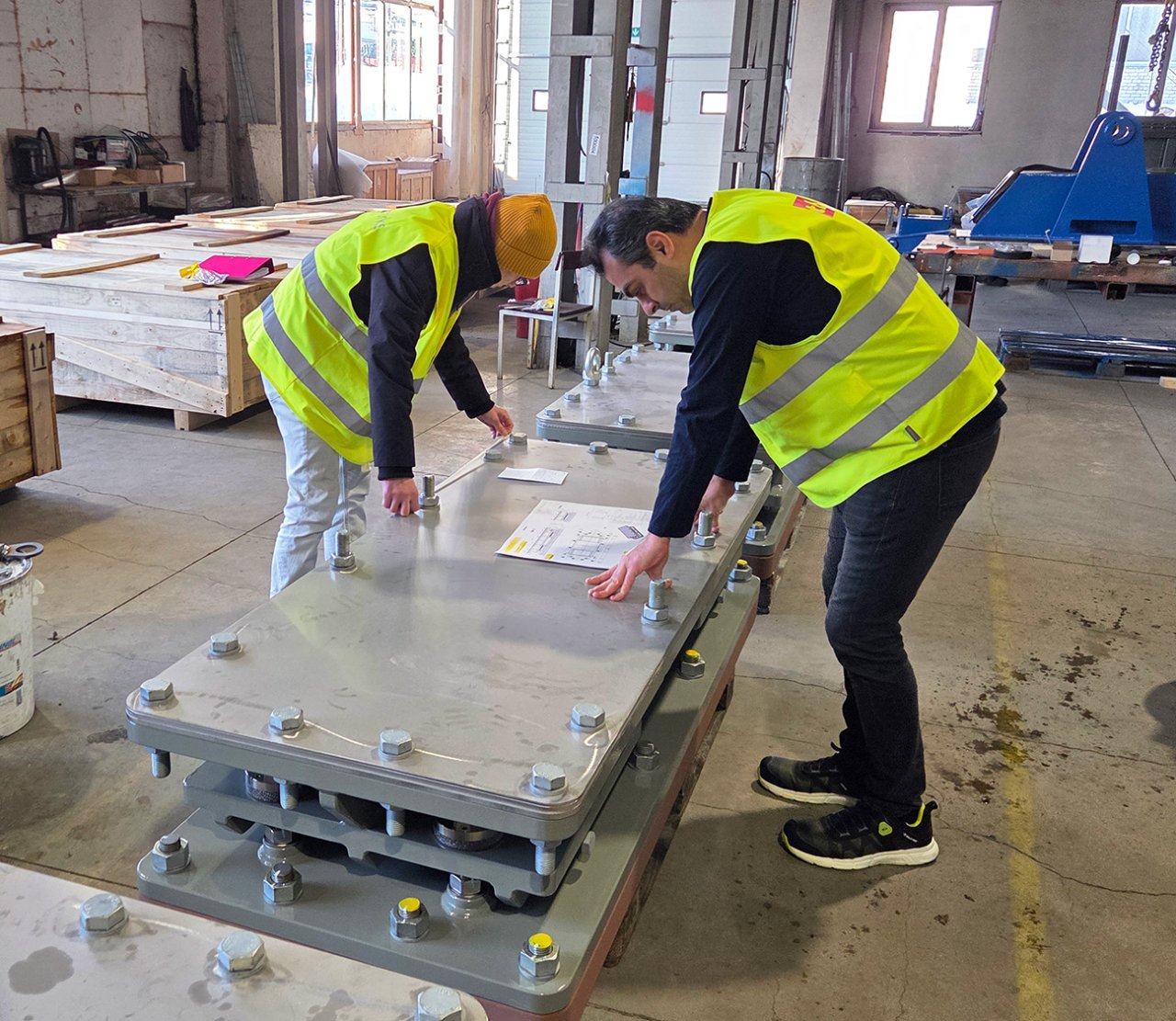 Image of final inspection of Vibratec's AVMs