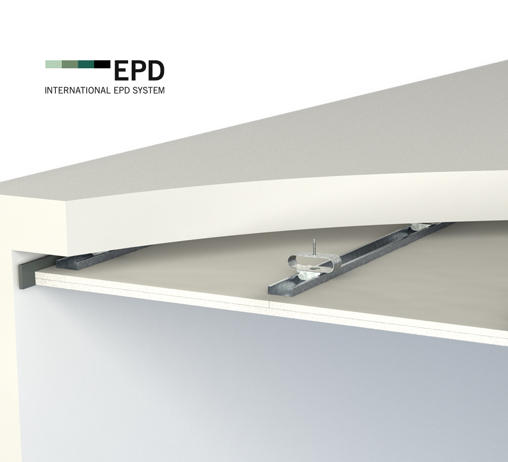 The Vibratec acoustic ceiling connector VT-ACC is designed for easy installation and good performance. The build height of the system is minimal, only 47 mm plus a recommended 3 mm deflection.