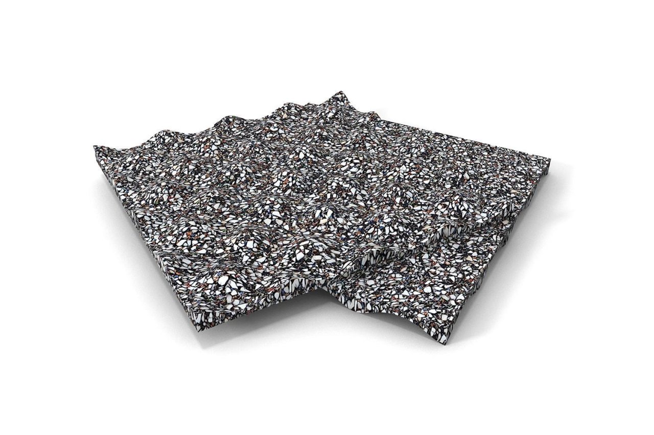 The 12 mm thick impact sound insulating material with a profiled underside is our solution for modernisation in old buildings, in solid construction and solid timber construction (CLT).