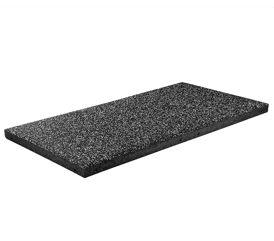 Everroll Multitile provides a solid footing for weight training and protects the sub-base from damage of impacts and high point loads.